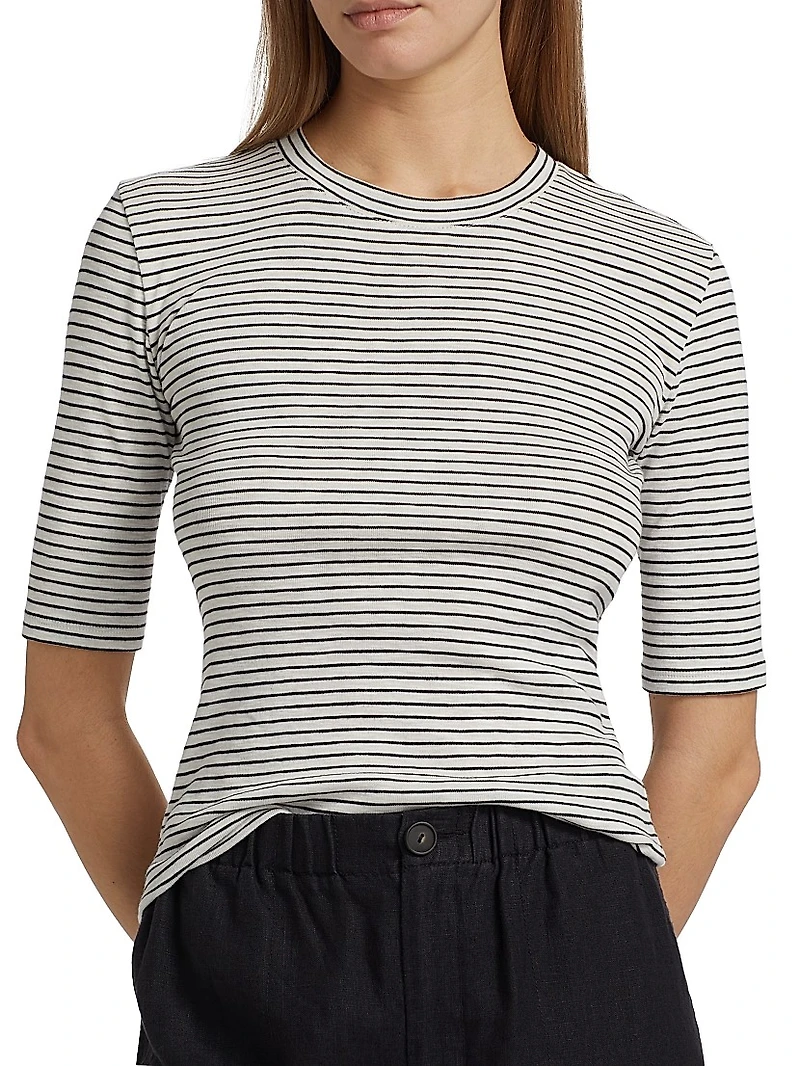 Striped Cotton-Blend Crewneck T-Shirt
