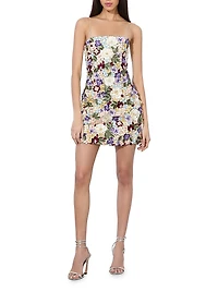 Velia Floral Embellished Minidress