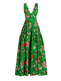 Lila Floral Stretch-Cotton Dress