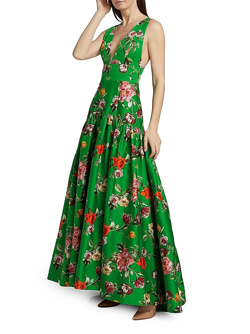 Lila Floral Stretch-Cotton Dress