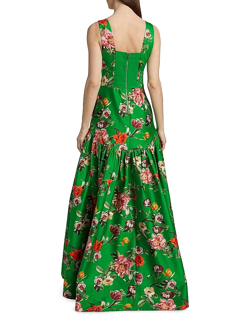 Lila Floral Stretch-Cotton Dress