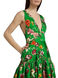 Lila Floral Stretch-Cotton Dress