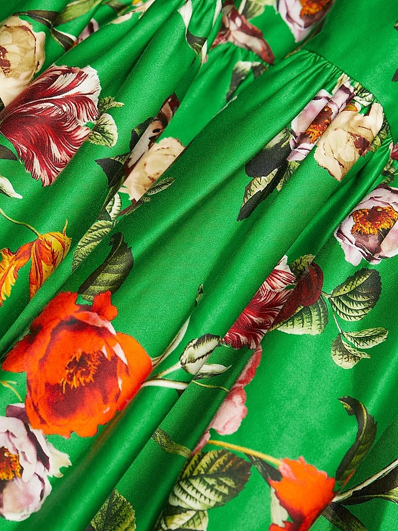 Lila Floral Stretch-Cotton Dress