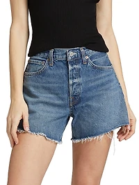 Parker Raw-Edge Denim Shorts