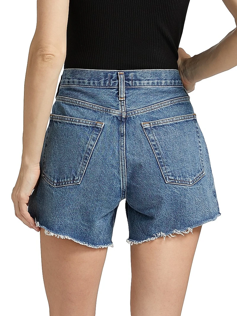 Parker Raw-Edge Denim Shorts