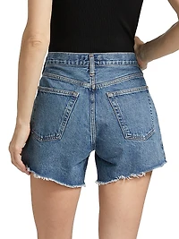 Parker Raw-Edge Denim Shorts