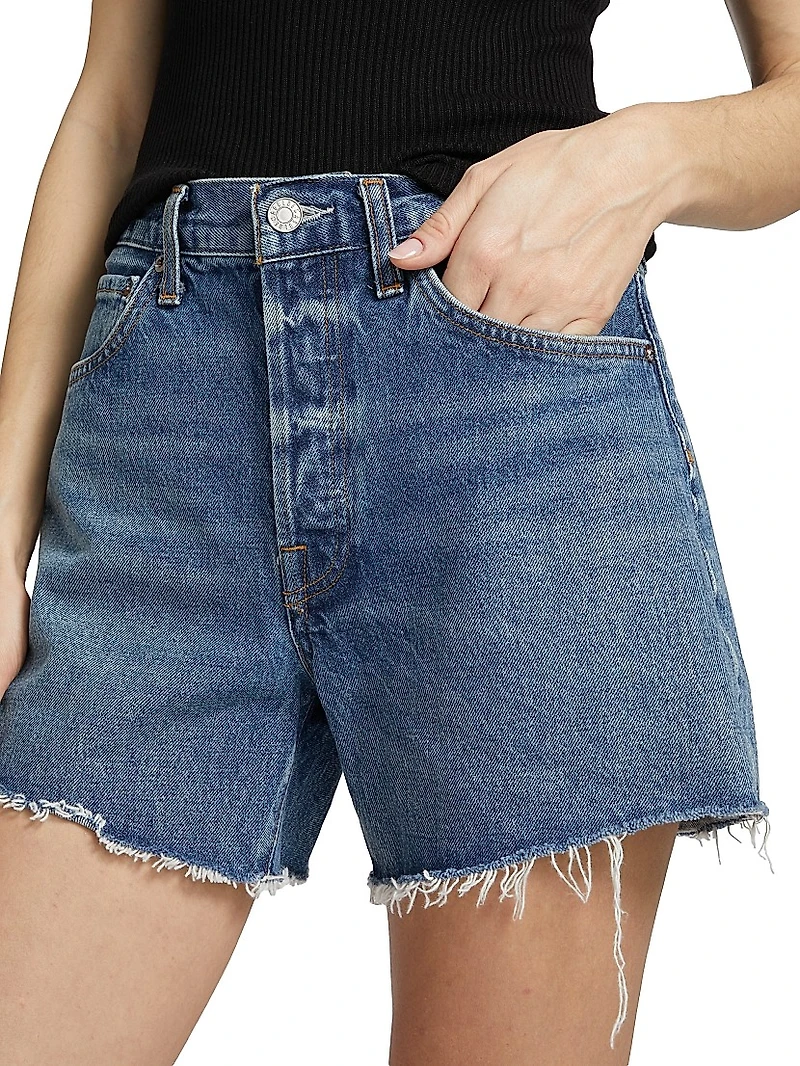Parker Raw-Edge Denim Shorts