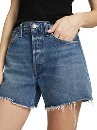 Parker Raw-Edge Denim Shorts