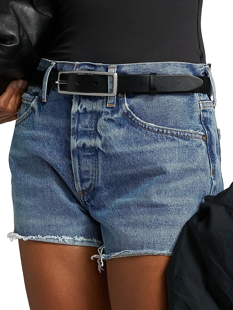Parker Raw-Edge Denim Shorts