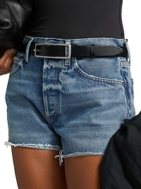 Parker Raw-Edge Denim Shorts