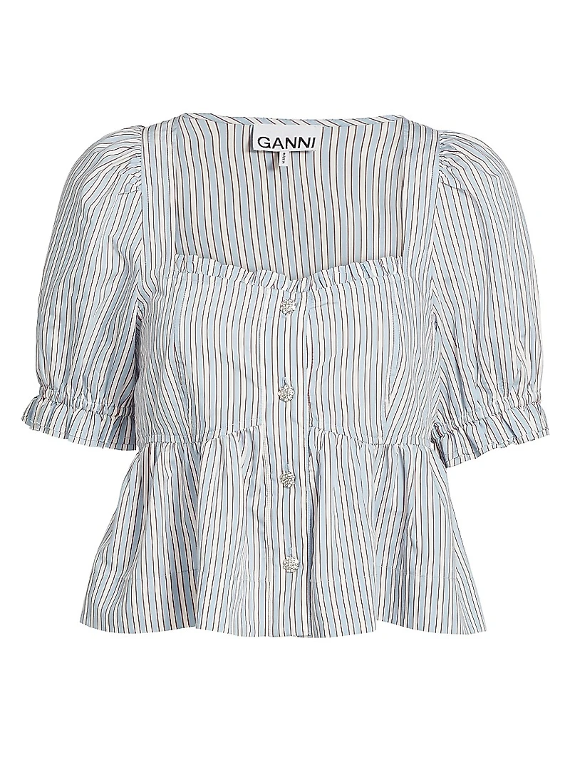 Yarn-Dyed Striped Blouse