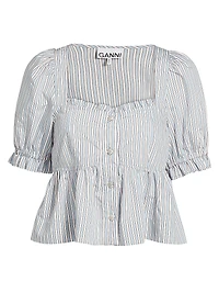 Yarn-Dyed Striped Blouse