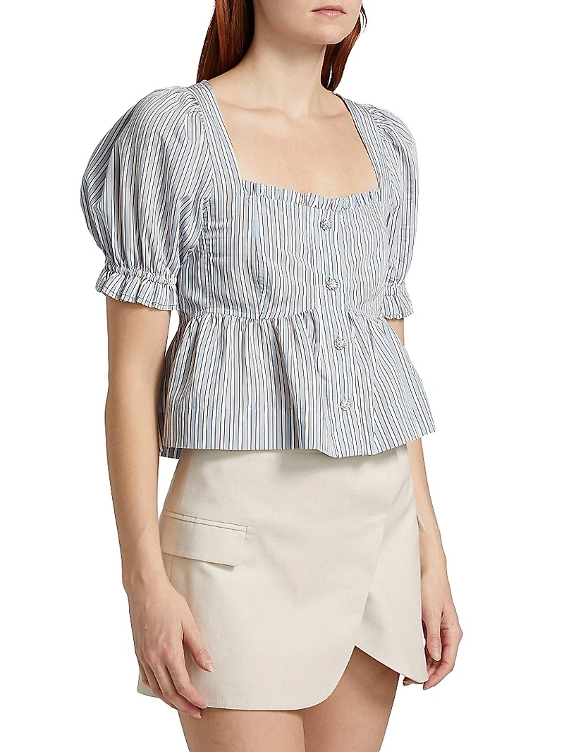 Yarn-Dyed Striped Blouse