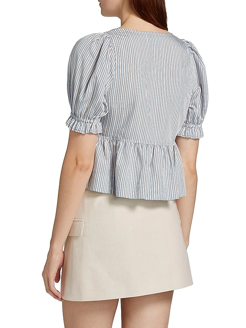 Yarn-Dyed Striped Blouse