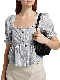 Yarn-Dyed Striped Blouse