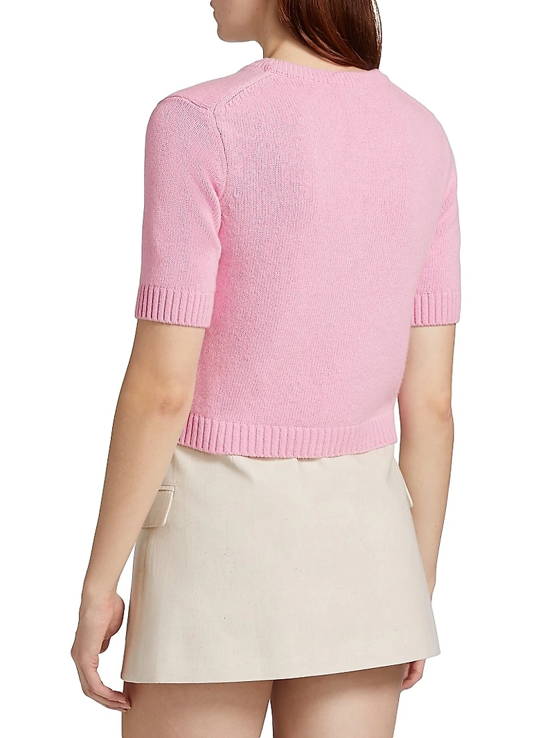 Future Wool-Blend Short-Sleeve Cardigan