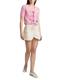 Future Wool-Blend Short-Sleeve Cardigan