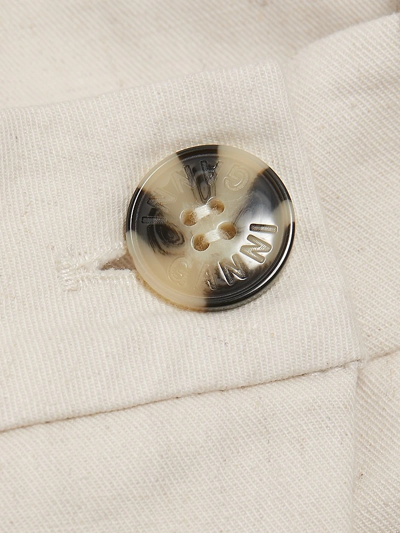 Cotton-Linen Melange Tailoring Miniskirt