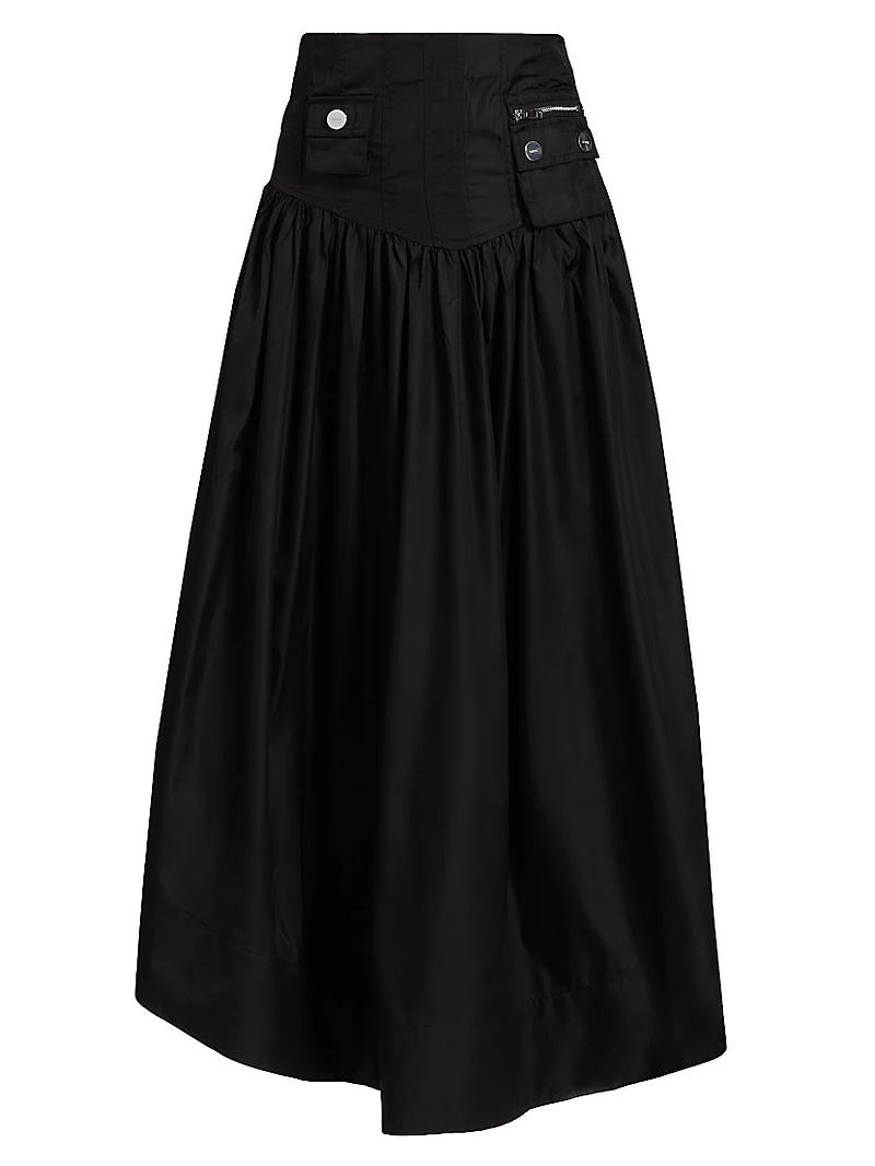 Duchesse Nylon Pocket Midi-Skirt