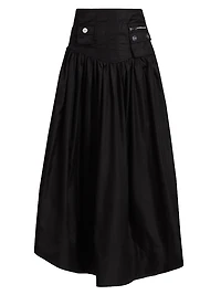 Duchesse Nylon Pocket Midi-Skirt