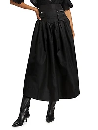 Duchesse Nylon Pocket Midi-Skirt