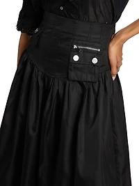 Duchesse Nylon Pocket Midi-Skirt