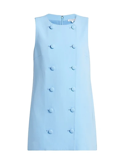 Alayah Sleeveless Double-Breasted Button-Front Minidress