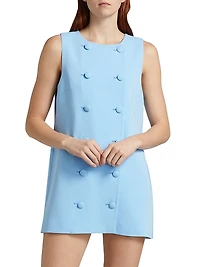 Alayah Sleeveless Double-Breasted Button-Front Minidress