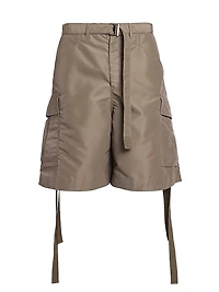 Nylon Twill Cargo Shorts