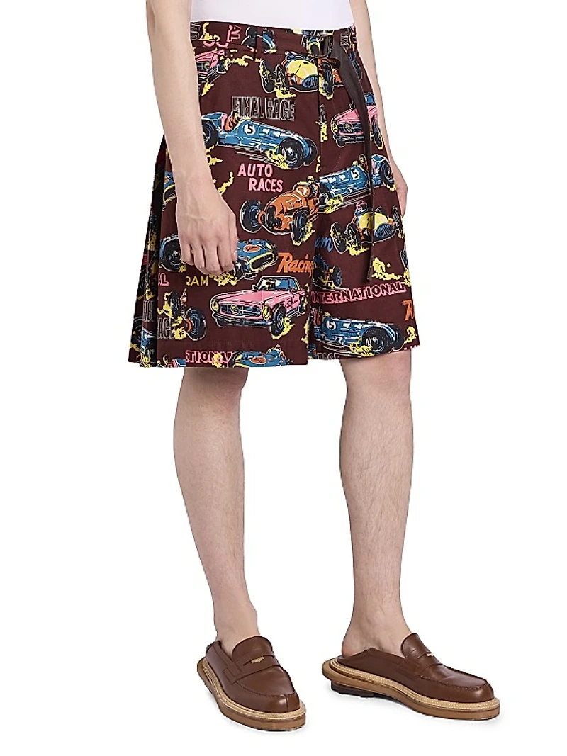 Car Race Print Shorts