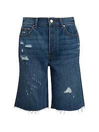 Kendall Boyfriend Distressed Denim Shorts