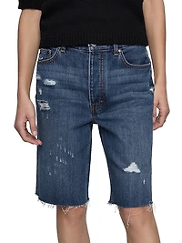 Kendall Boyfriend Distressed Denim Shorts