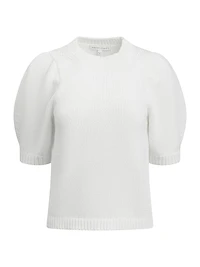 Celeste Cotton-Blend Puff Sleeve Sweater