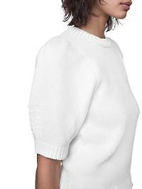 Celeste Cotton-Blend Puff Sleeve Sweater