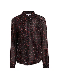 Liz Floral Pintuck Shirt