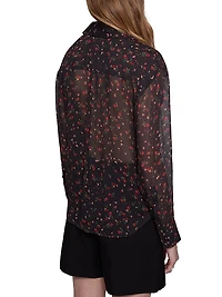 Liz Floral Pintuck Shirt