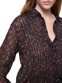 Liz Floral Pintuck Shirt