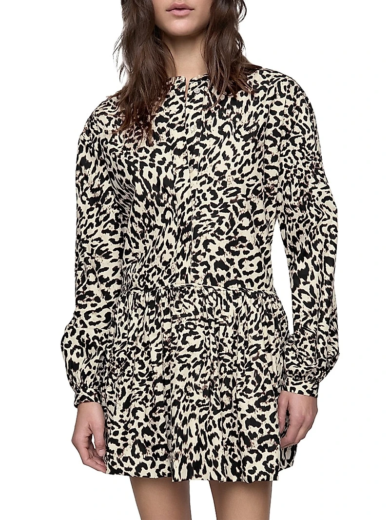 Khloe Leopard Flowy Minidress