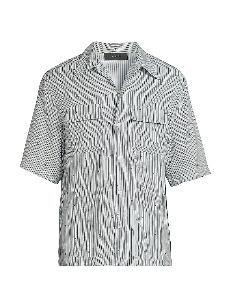MA Pinstripe Camp Shirt