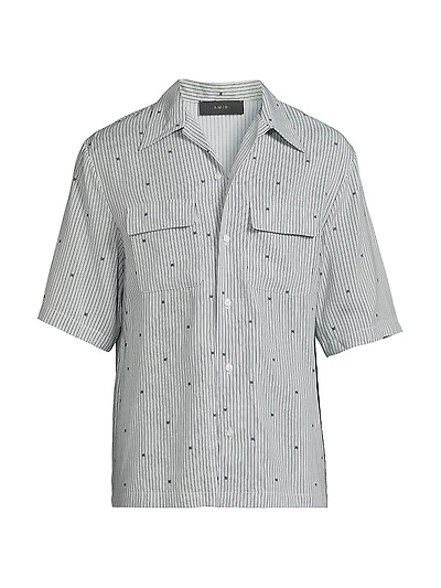 MA Pinstripe Camp Shirt