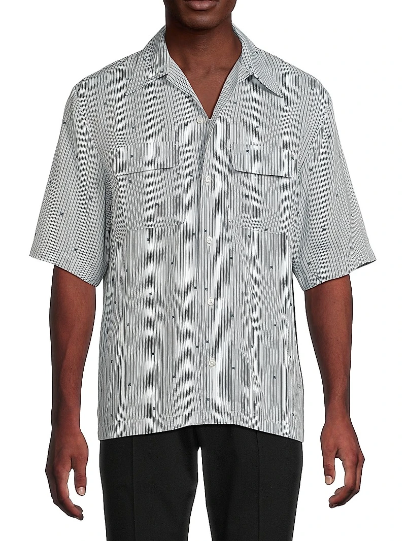MA Pinstripe Camp Shirt