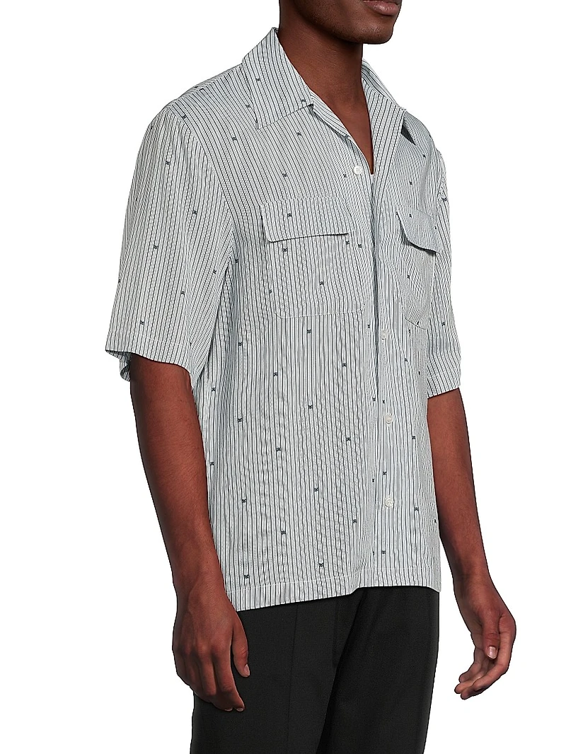 MA Pinstripe Camp Shirt