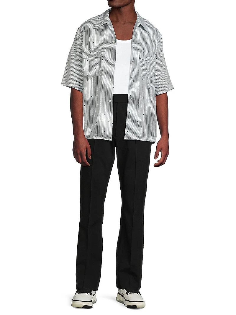 MA Pinstripe Camp Shirt