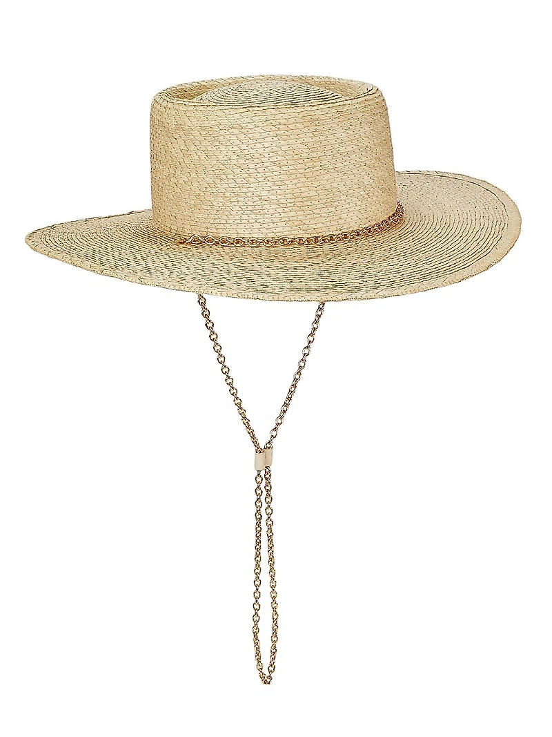 Jacque Chain-Link Straw Boater Hat