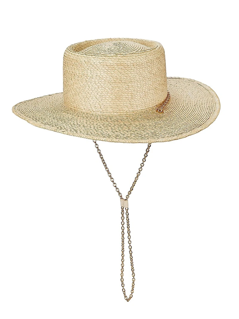 Jacque Chain-Link Straw Boater Hat