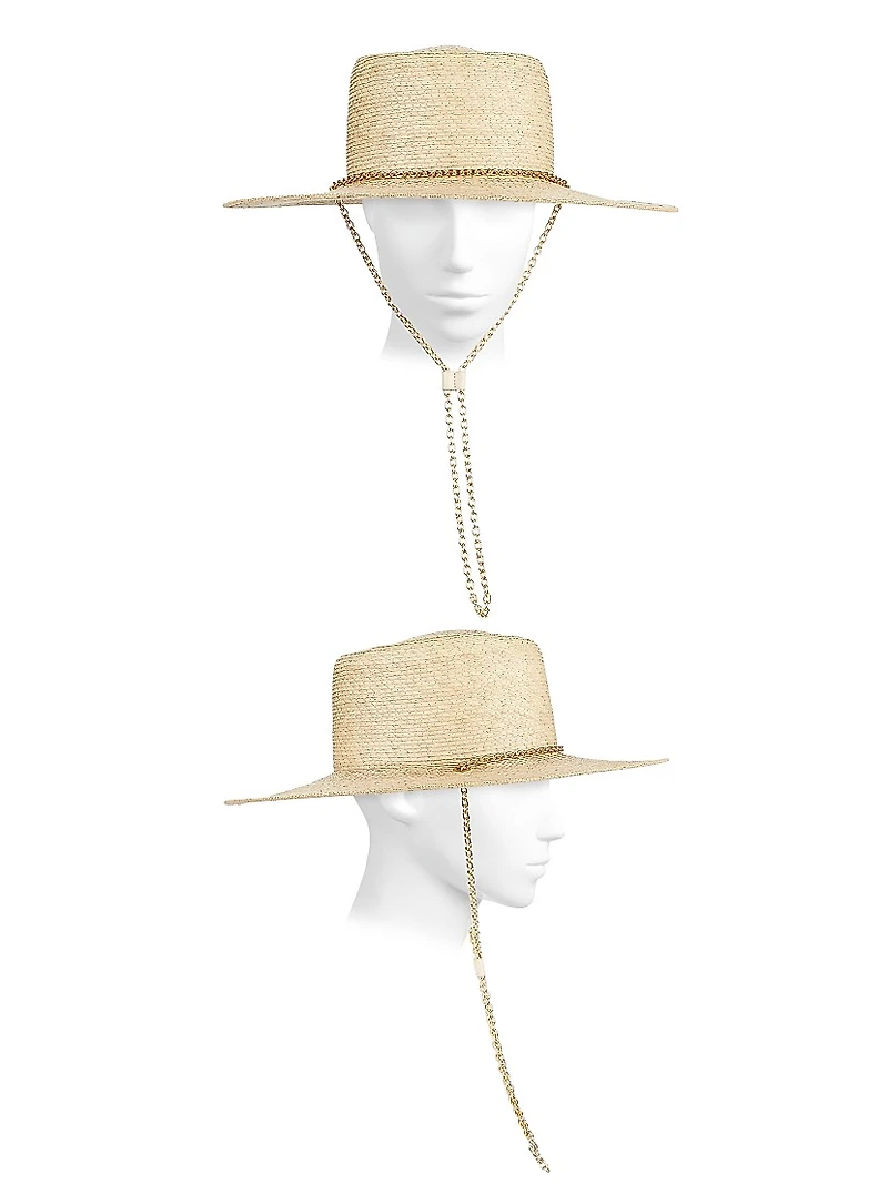 Jacque Chain-Link Straw Boater Hat
