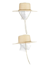 Jacque Chain-Link Straw Boater Hat