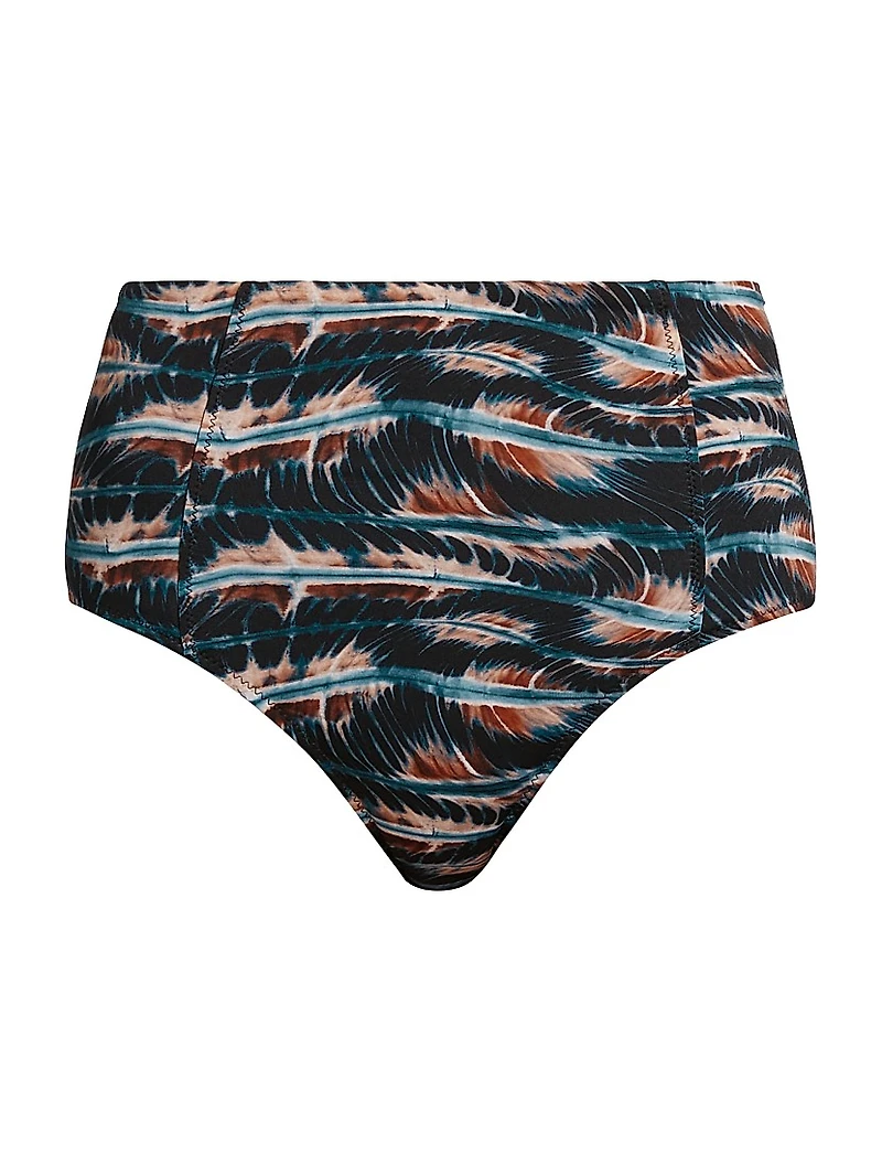 Zahara Tie-Dye High-Waisted Bikini Bottom
