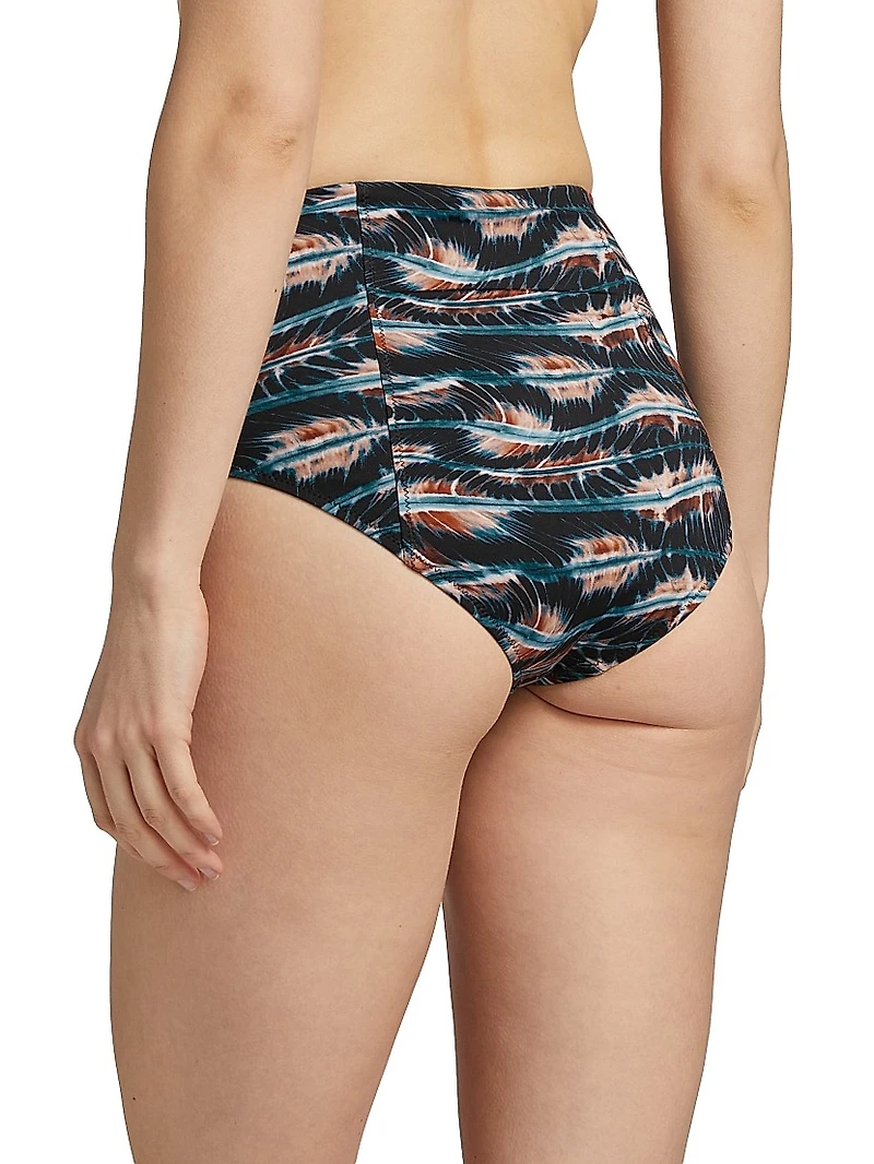 Zahara Tie-Dye High-Waisted Bikini Bottom