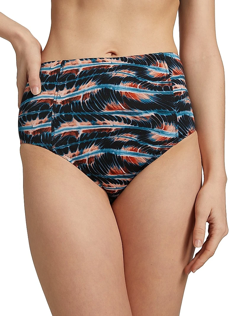 Zahara Tie-Dye High-Waisted Bikini Bottom